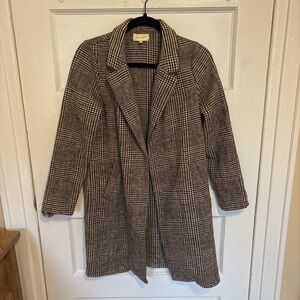 MELLODAY Checkered Brown Trench Coat